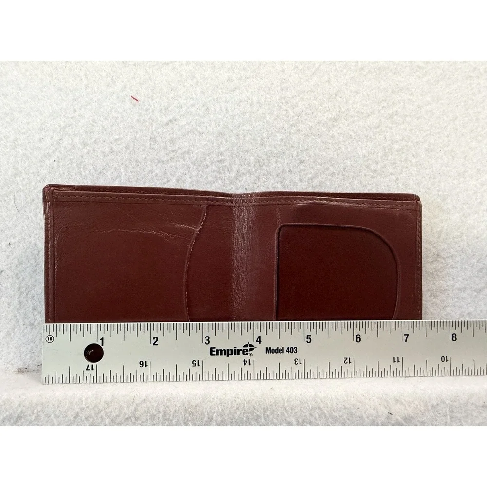 Cartier Bifold Wallet Pass Case Brown/Red Bordeaux Gold Hardware Men's